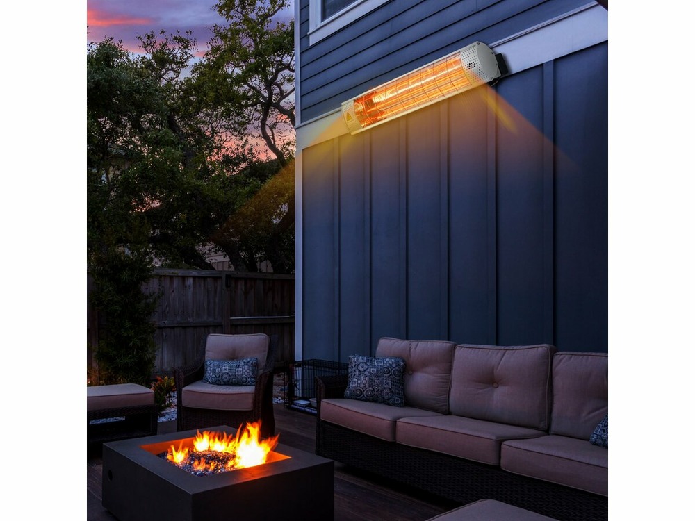 Chauffage de terrasse infrarouge - 2000w - argenté