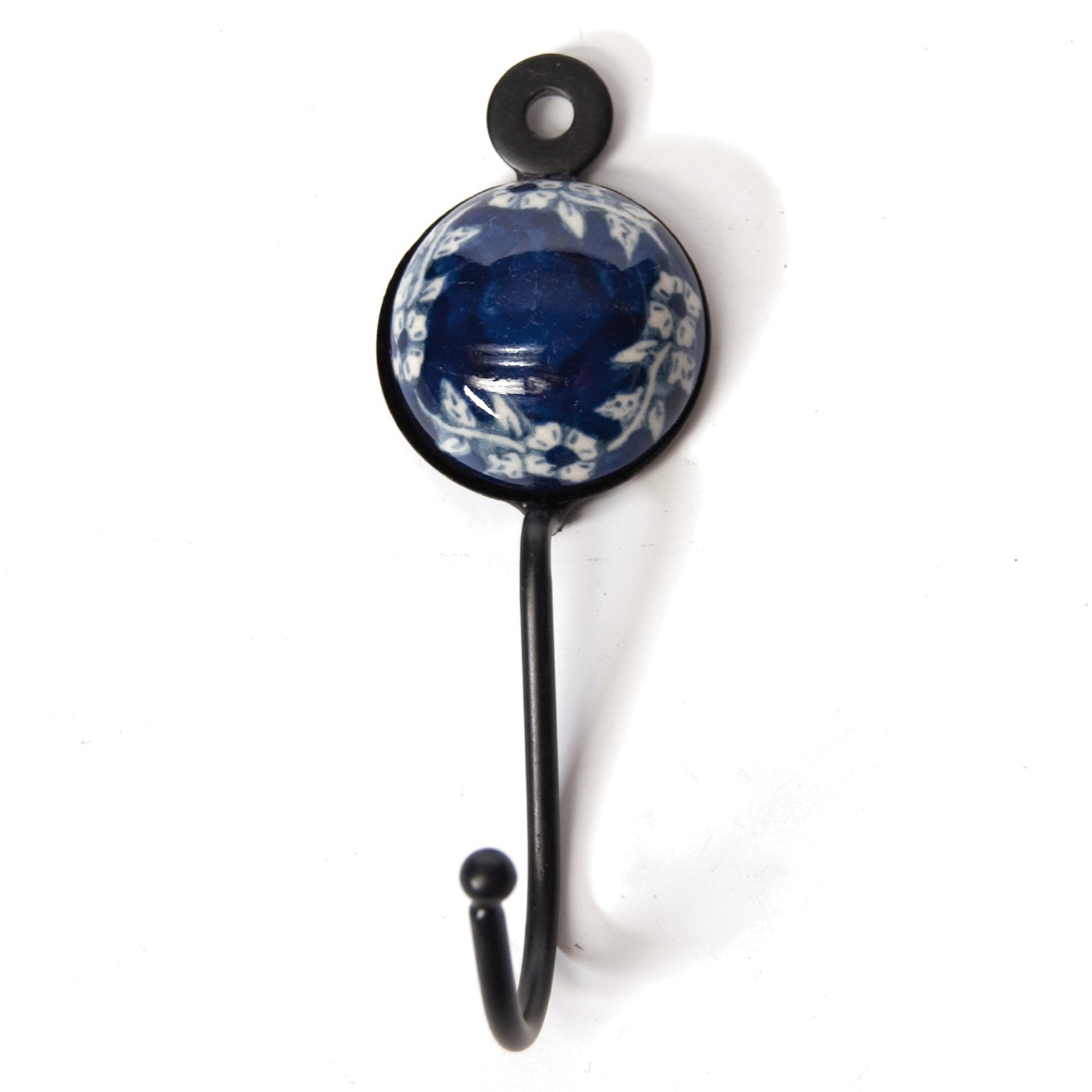 Wandhaken 1fach, blau/weiß, L 4,5 cm, B 4,5 cm, H 15 cm von fischer's lagerhaus