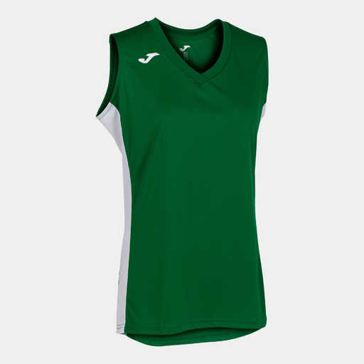 Camisa sem mangas Joma Court III verde e branca