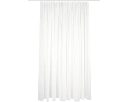 Gordijn met plooiband Sablio uni wit licht glanzend 175x450 cm