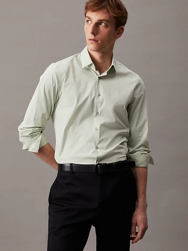 Camisa social slim fit em popeline