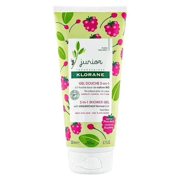 Gel de Banho e Cabelo Klorane Junior Framboesa 200ml