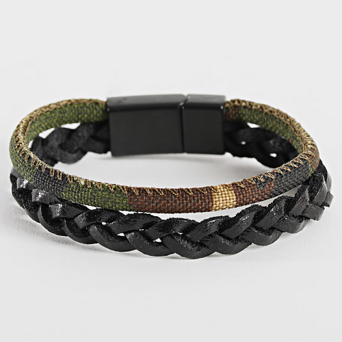 Bracelet Noir Vert Kaki