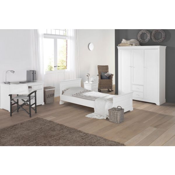 Kidsmill Chateau Kinderkamer Wit | Bed 90 x 200 cm   Bureau   Kast 2-Deurs