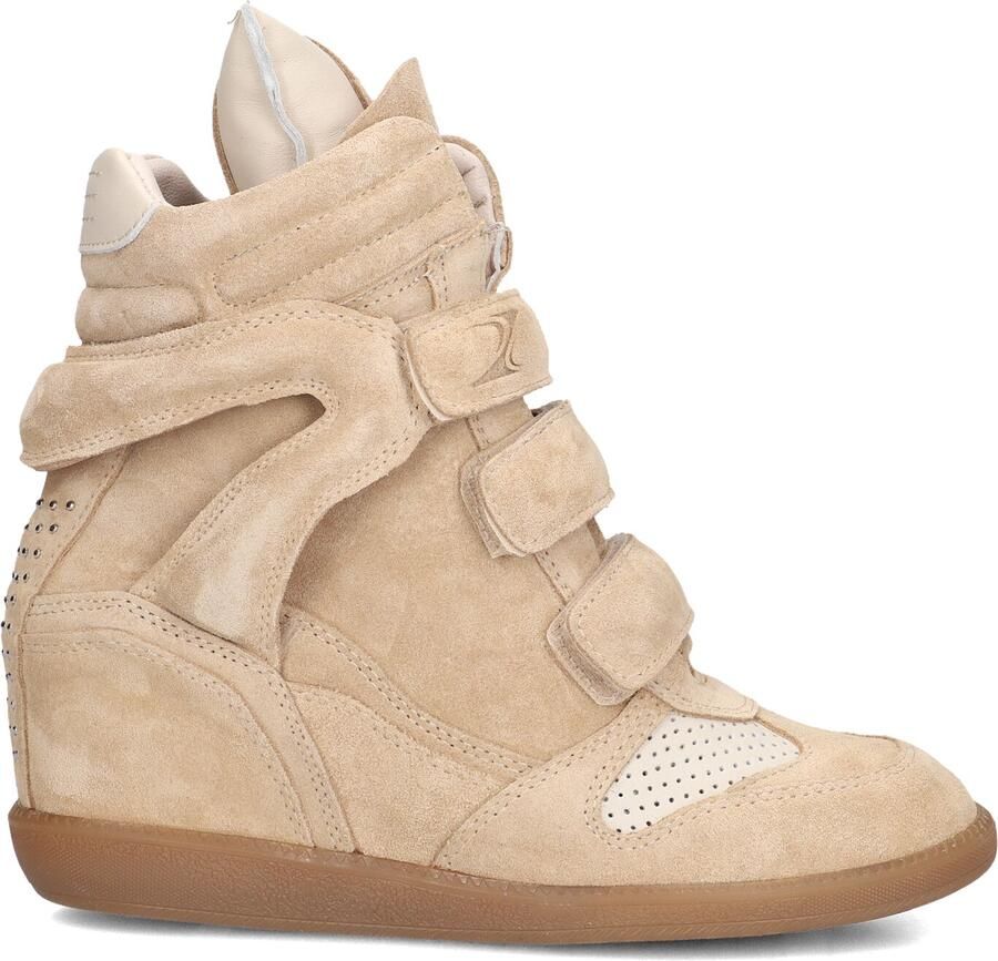 Bronx dames sneaker sleehak Jae-yy triple strap suede beige