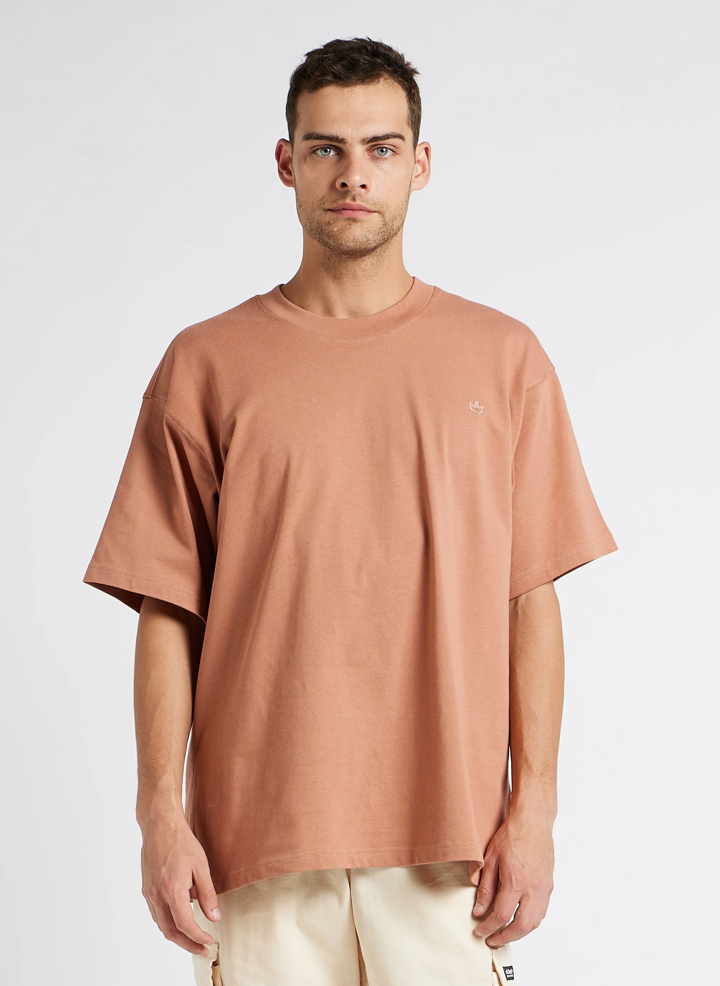 Tee-shirt col rond en coton| Rose