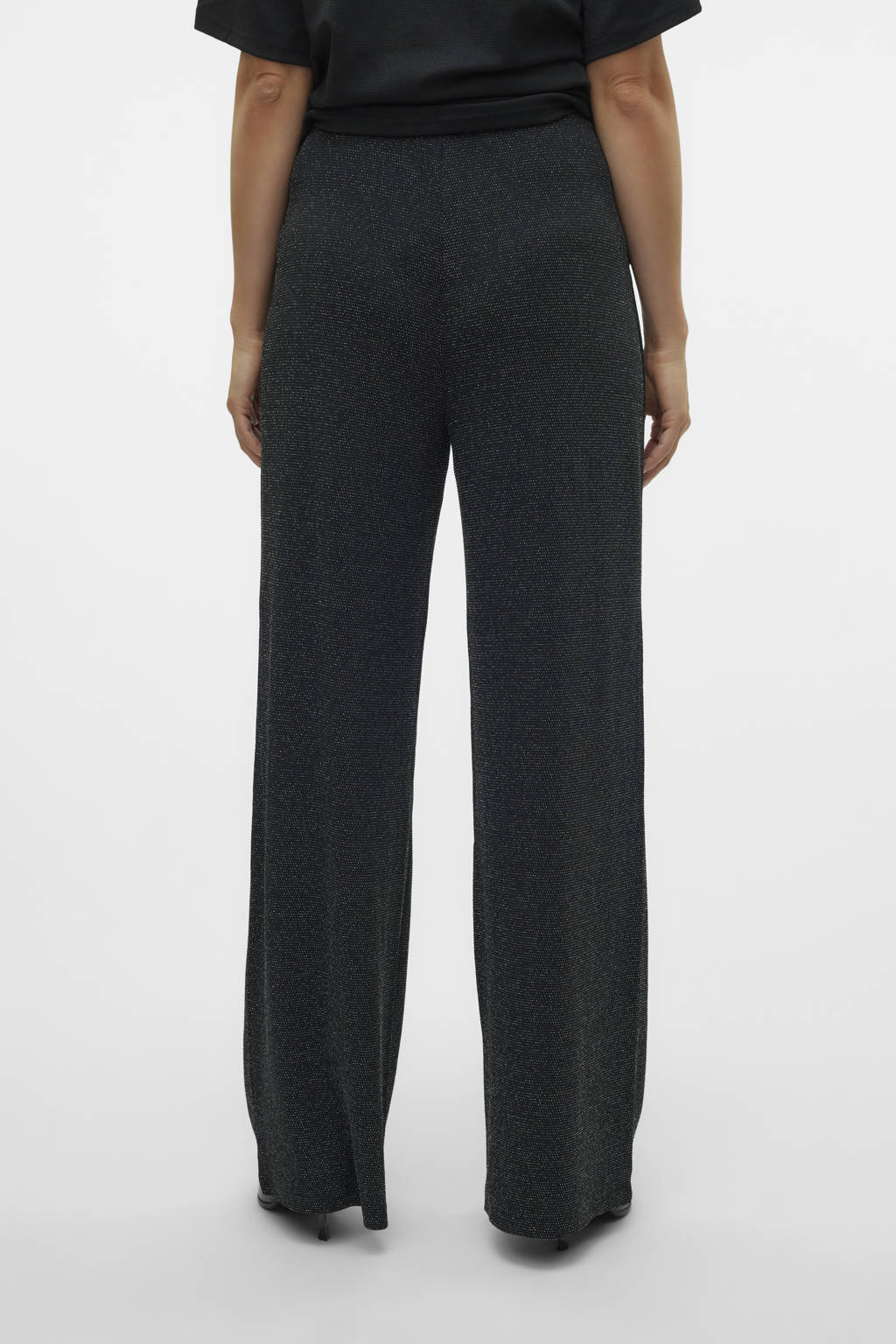VERO MODA MATERNITY wide leg zwangerschapsbroek met glitters VMMKANVA zwart