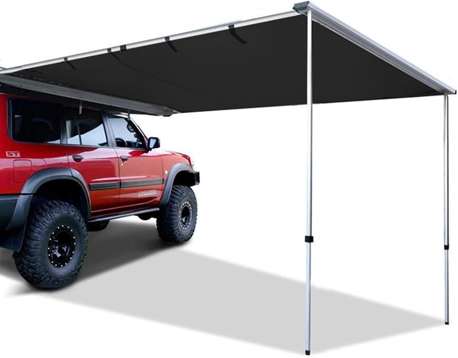 Fahrzeugmarkise, Ausziehbarer Sonnenschutz, Höhenverstellbare Seitenmarkisen fürs Auto, Überlandzelt, Wohnmobilmarkise, Dachzelt für Camping, Rahmen aus Aluminiumlegierung, PU5000mm Wasserdicht(160x25
