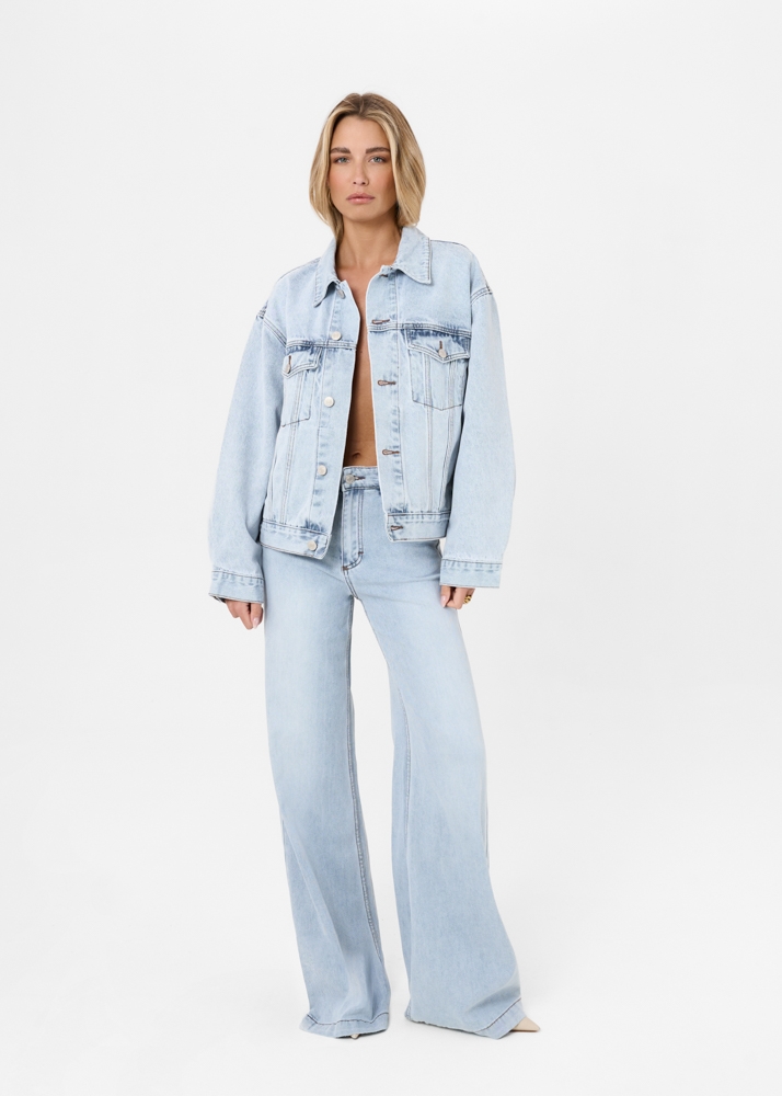 Wide flared jeans sky blauw