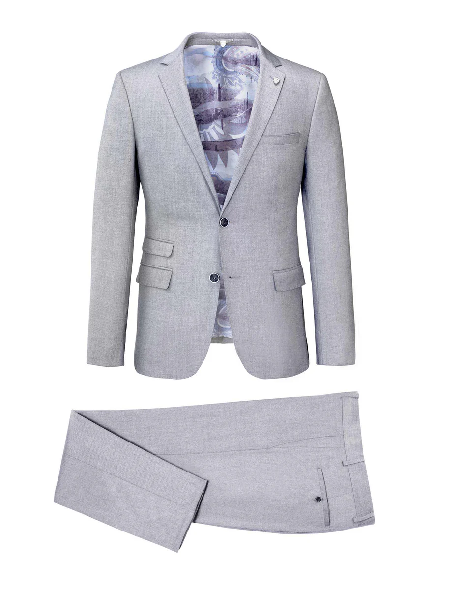 Costume Faux Uni Gris