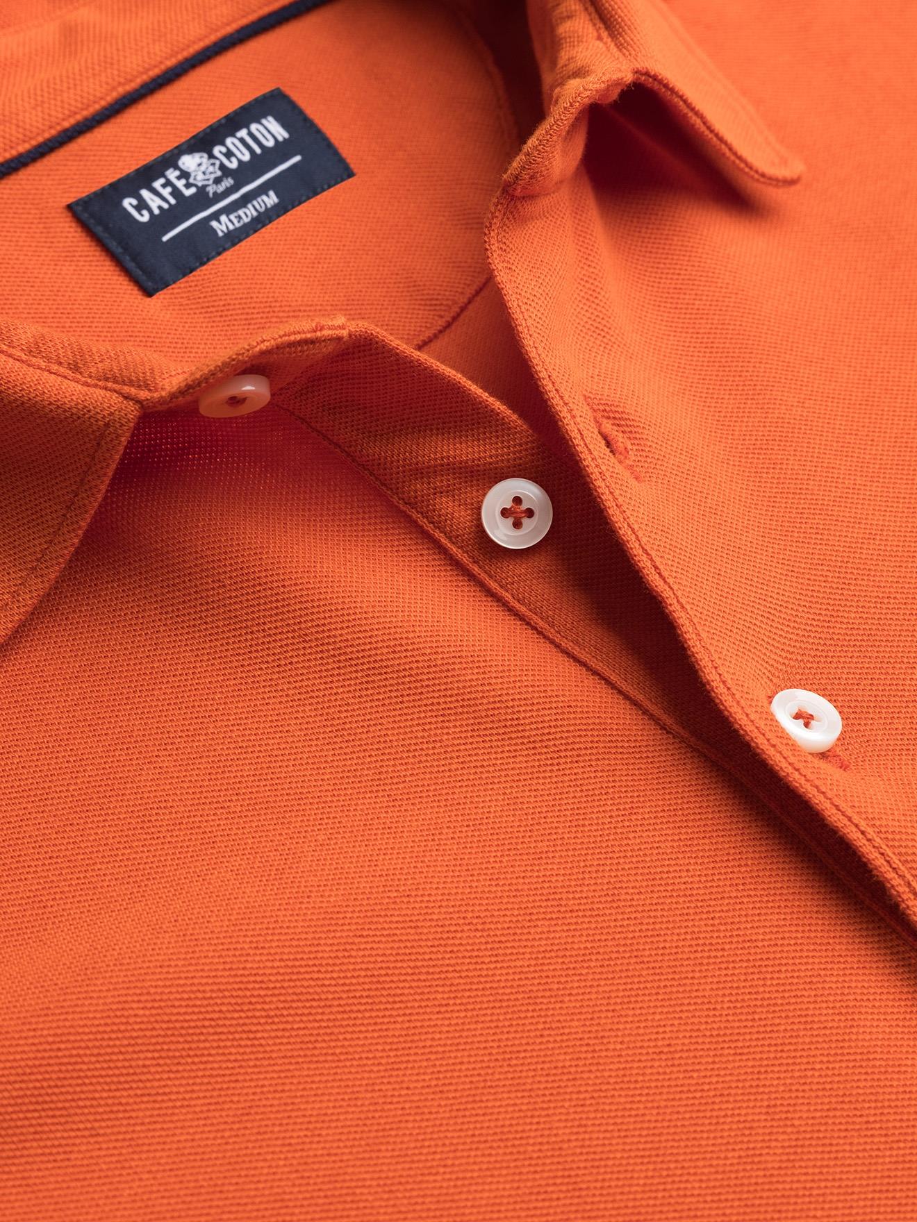 Polo Héritage en piqué orange