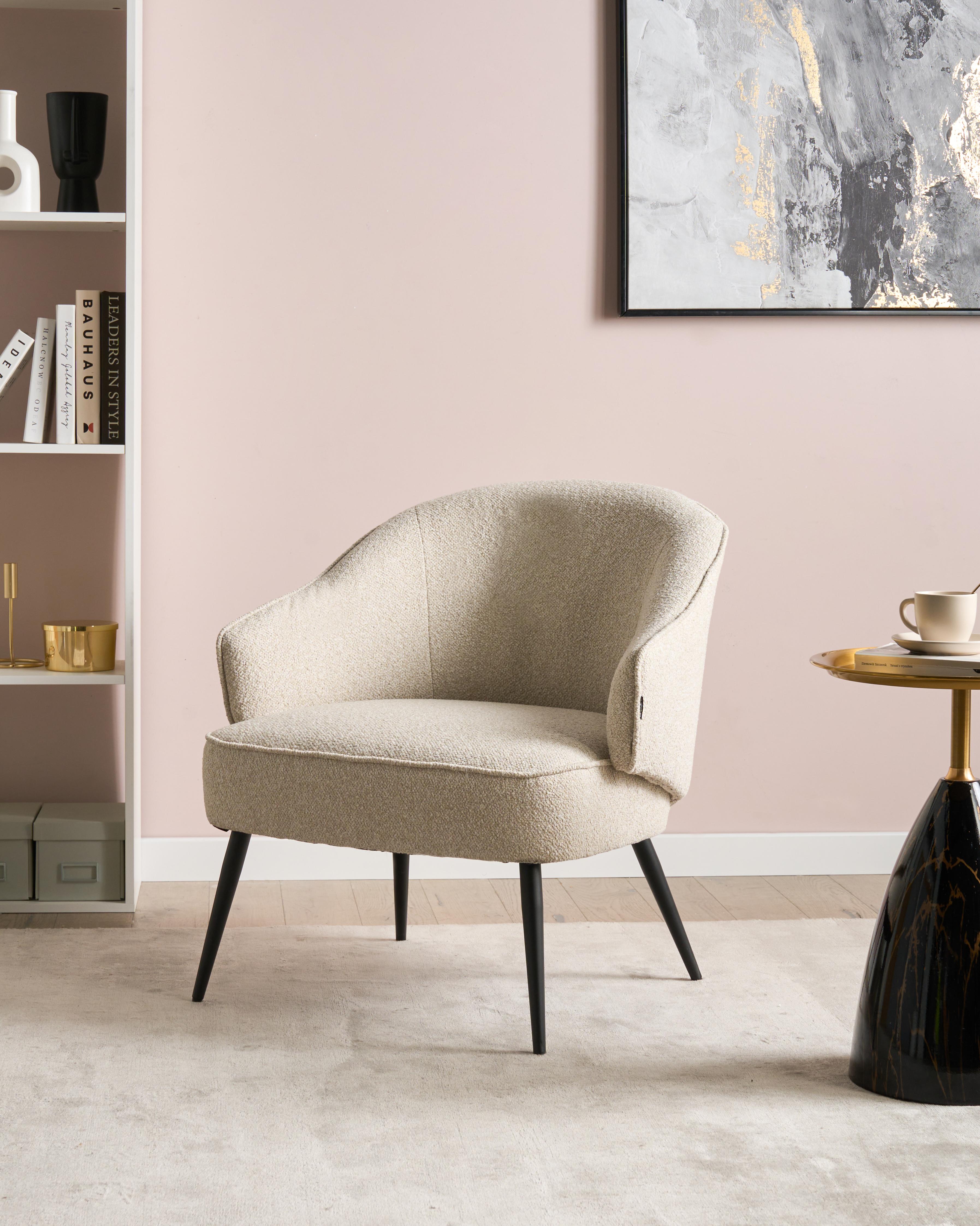 Fauteuil KAYLA Bouclé Lichtbeige