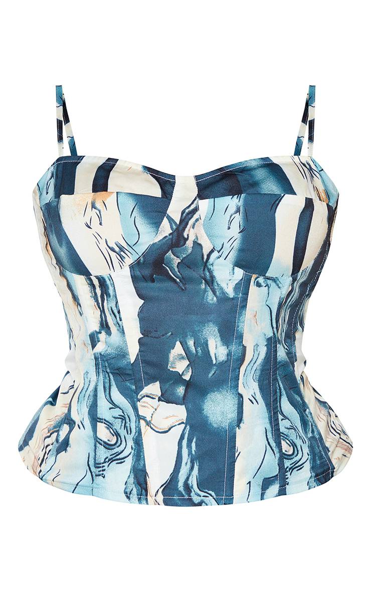 Crème Haut Corset Structuré Grande Taille