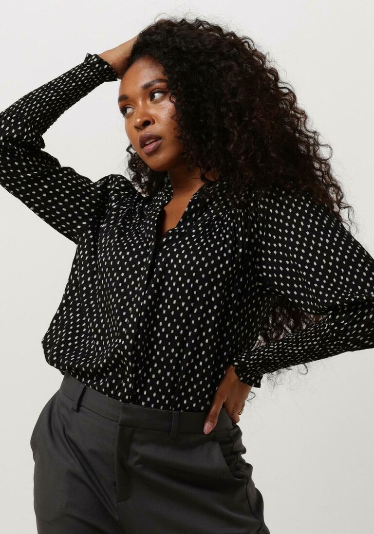 NEO NOIR zwarte neo noir blouse camisa mini stitch blouse