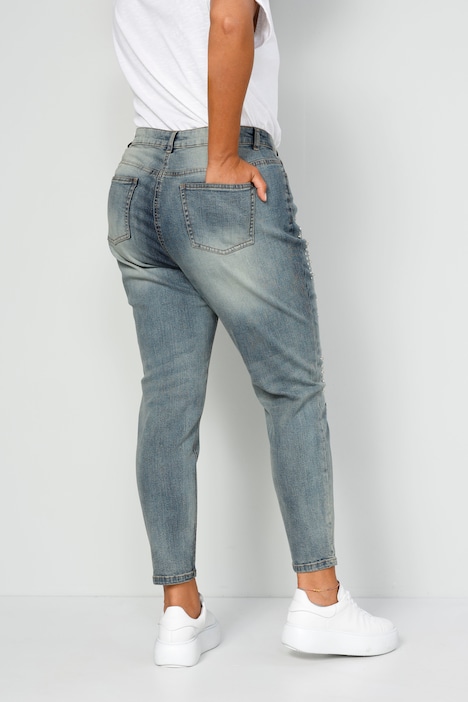 7/8-Jeans, Slim Fit, Strass-Details, 5-Pocket