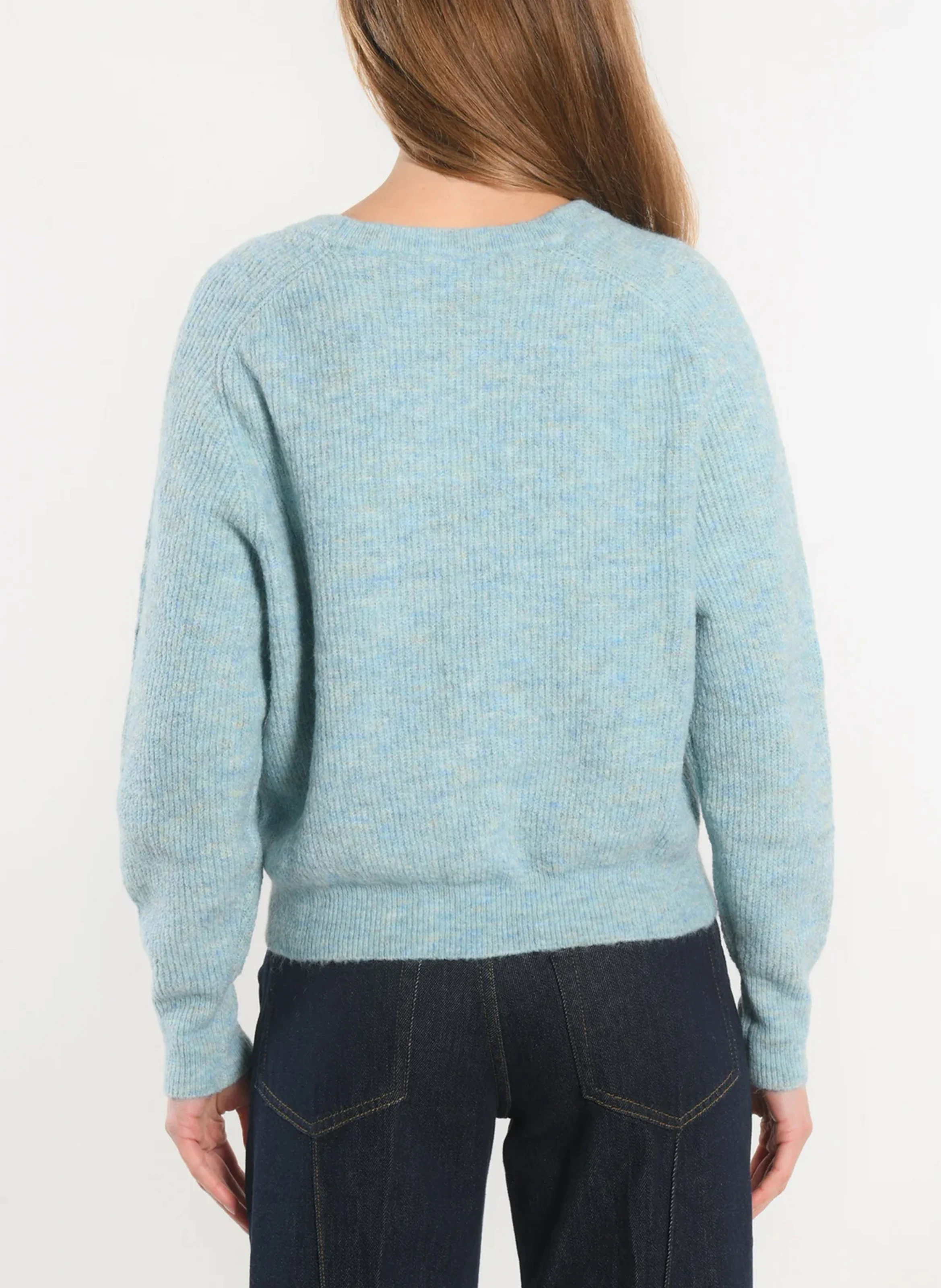 DANNA - Gilet droit col rond| Bleu