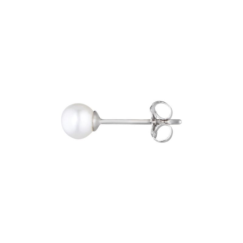 Boucles d'oreilles Or Blanc  et Perle