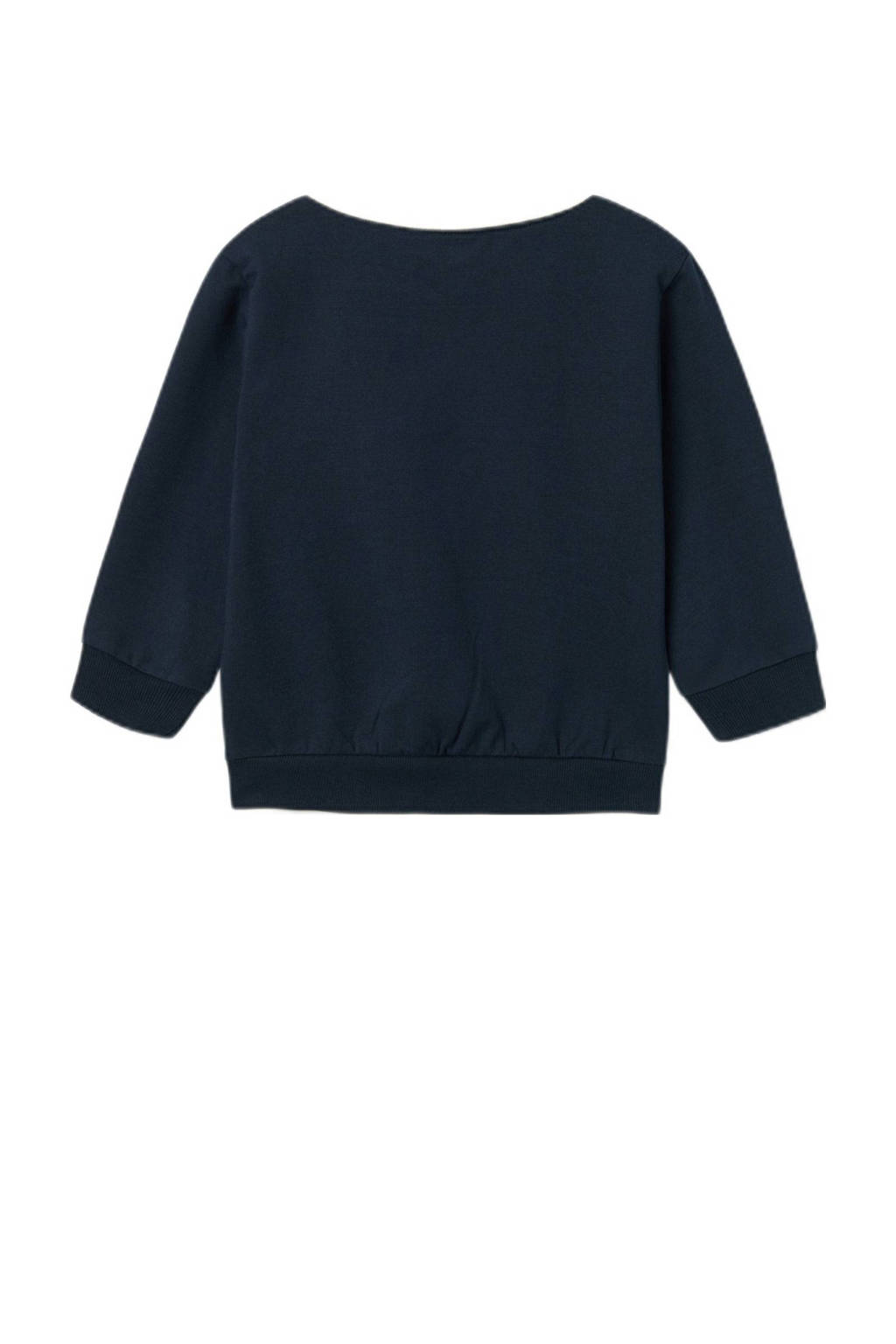 NAME IT sweater NMMRON donkerblauw/wit