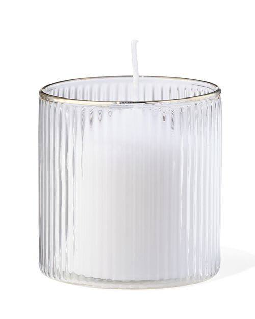 verre pour bougie parfumée XS nervuré transparent