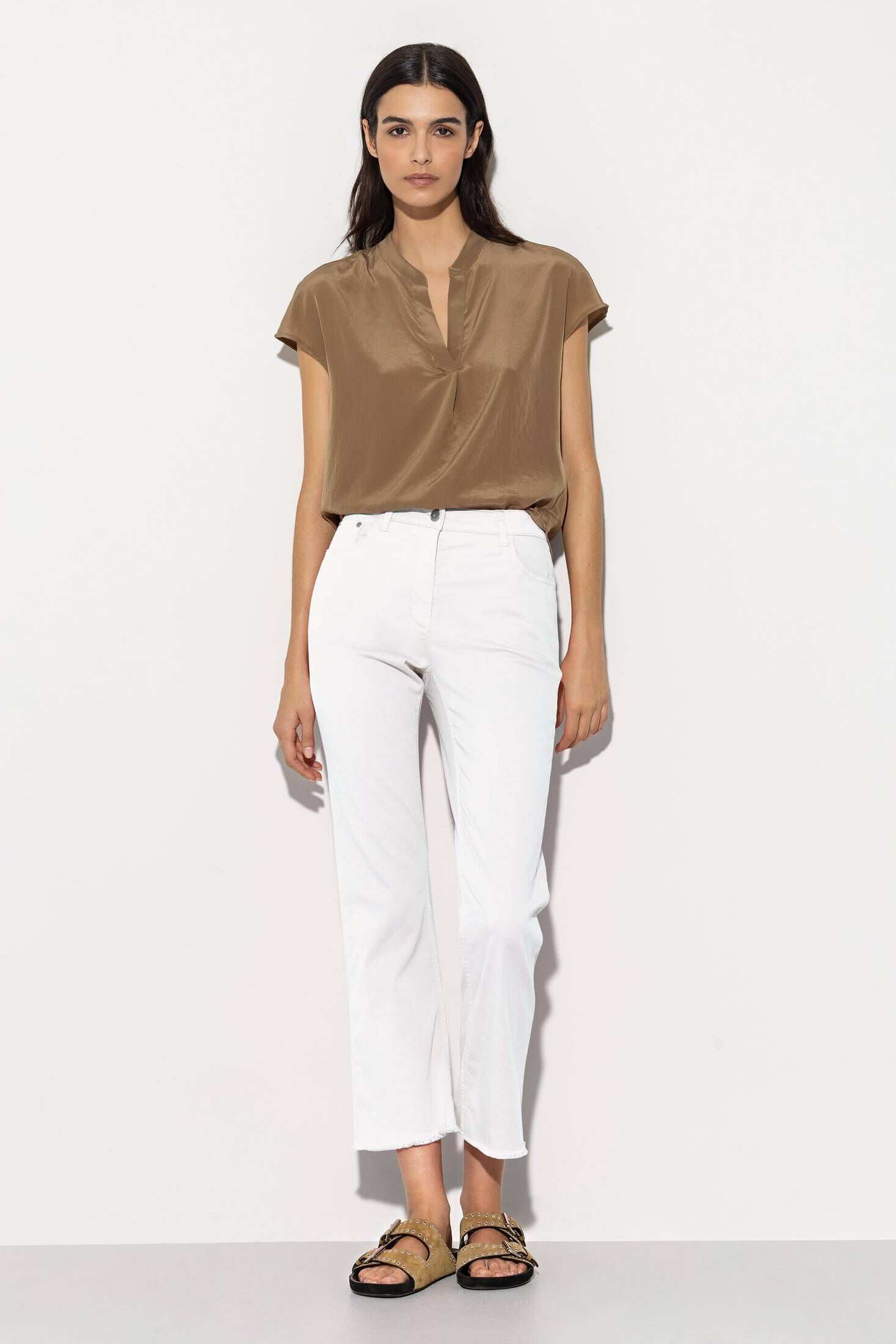 Luisa Cerano| Damen Jeans Babyflare verkürzt