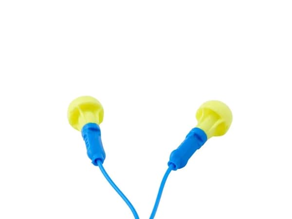 3M EX01020, Gjenbrukbar øreplugg, In-ear, Blå, Gult, Koblet med ledninger (ikke trådløs), 38 dB, Polyurethan, Polyvinylklorid (PVC)