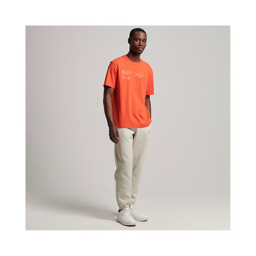 Superdry CODE STACKED LOGO - Tee-shirt Homme sunset red
