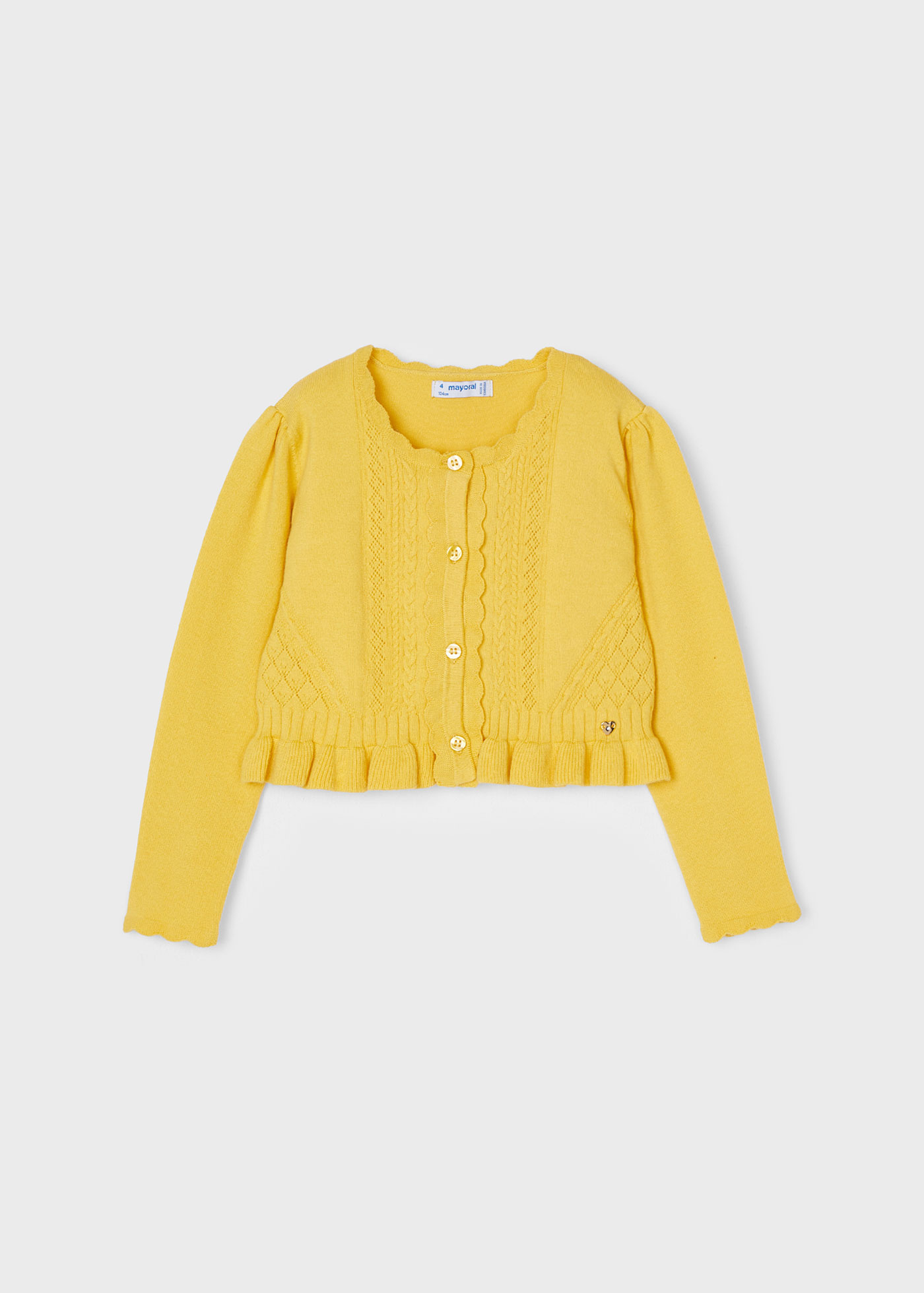 Casaquinho Better Cotton com detalhes vazados para meninas, branco