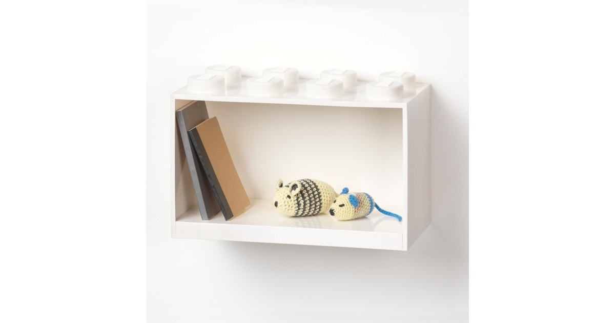 Room CopenhagenLEGO Brick Shelf, 8 noppen wandschap  (Wit)