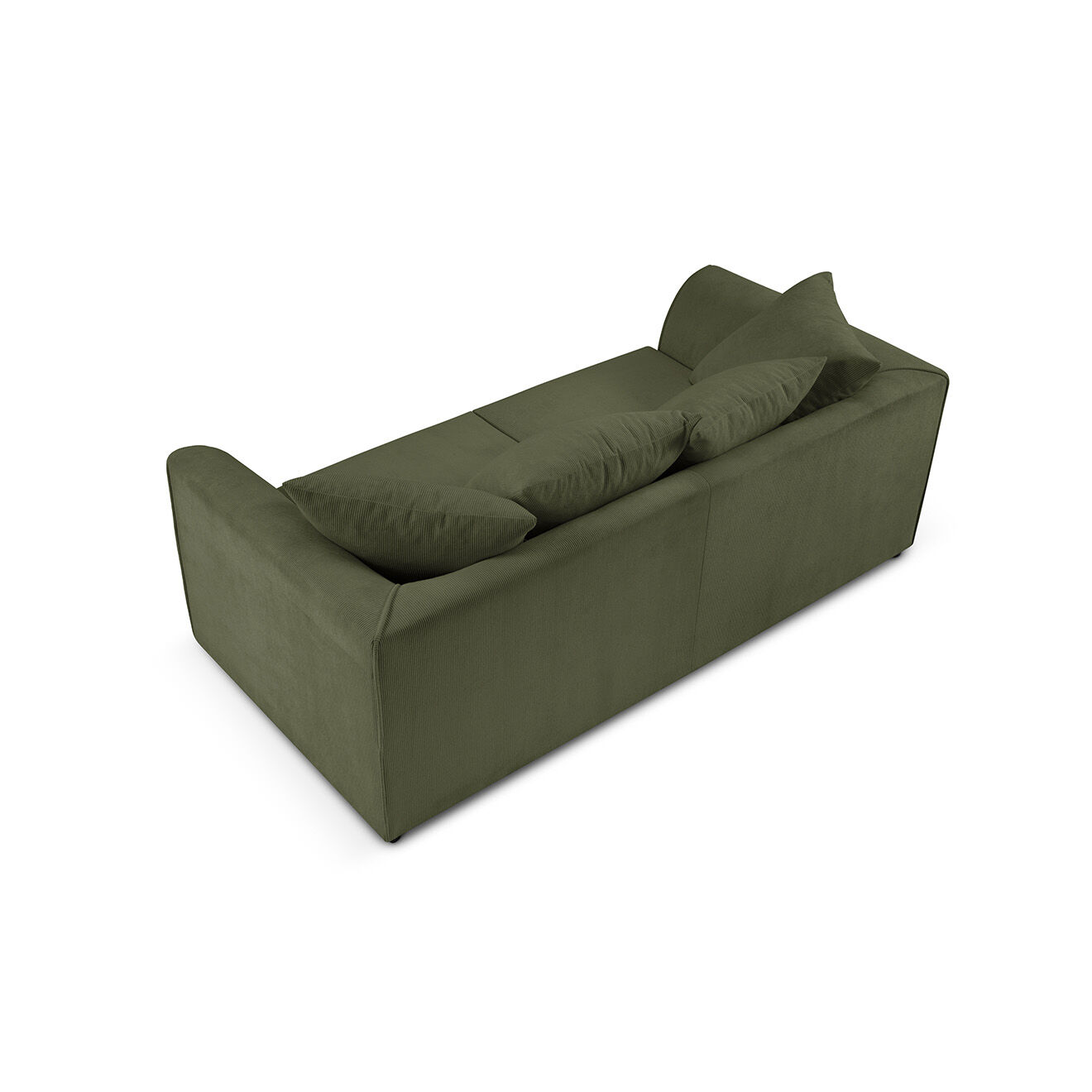 Mazzini Sofas Canapé Quince Velours côtelé 3 Places vert - 182x92x80 cm