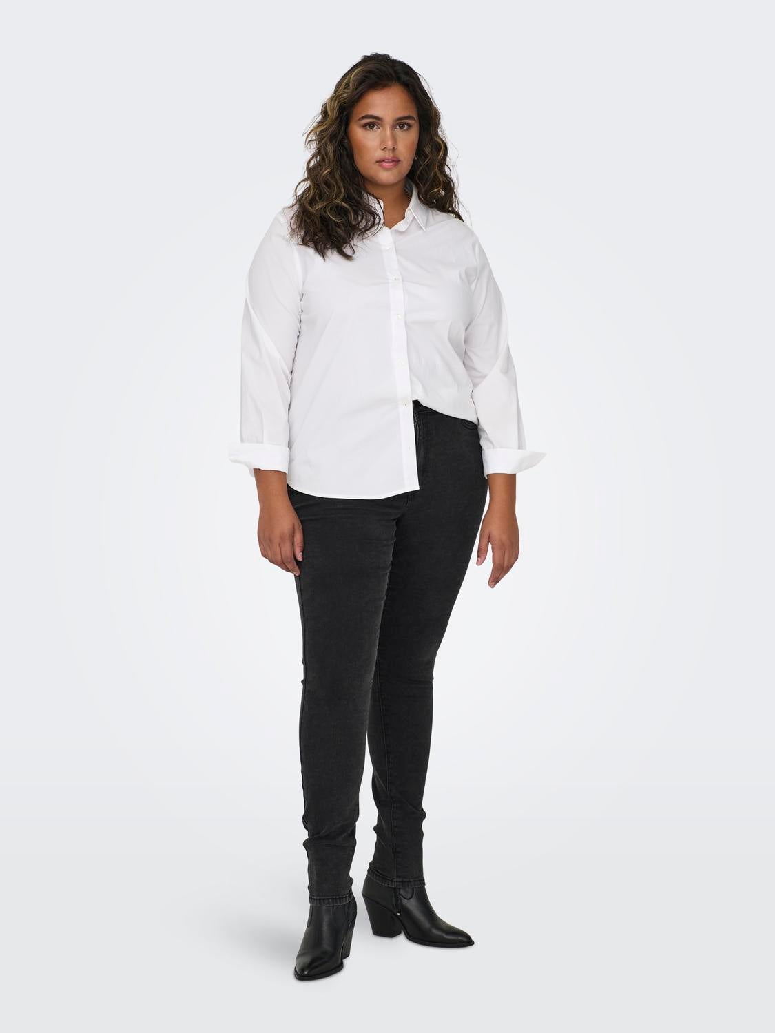 CARROSE Hohe Taille Skinny Fit Jeans Washed Black