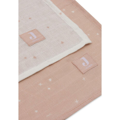 Lot de 2 langes en gaze de coton larges 115x115cm Twinkling - Wild rose - JOLLEIN