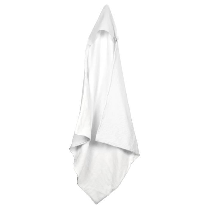CAPE BAIN GAZE COTON ET EPONGE 75X75CM BLANC