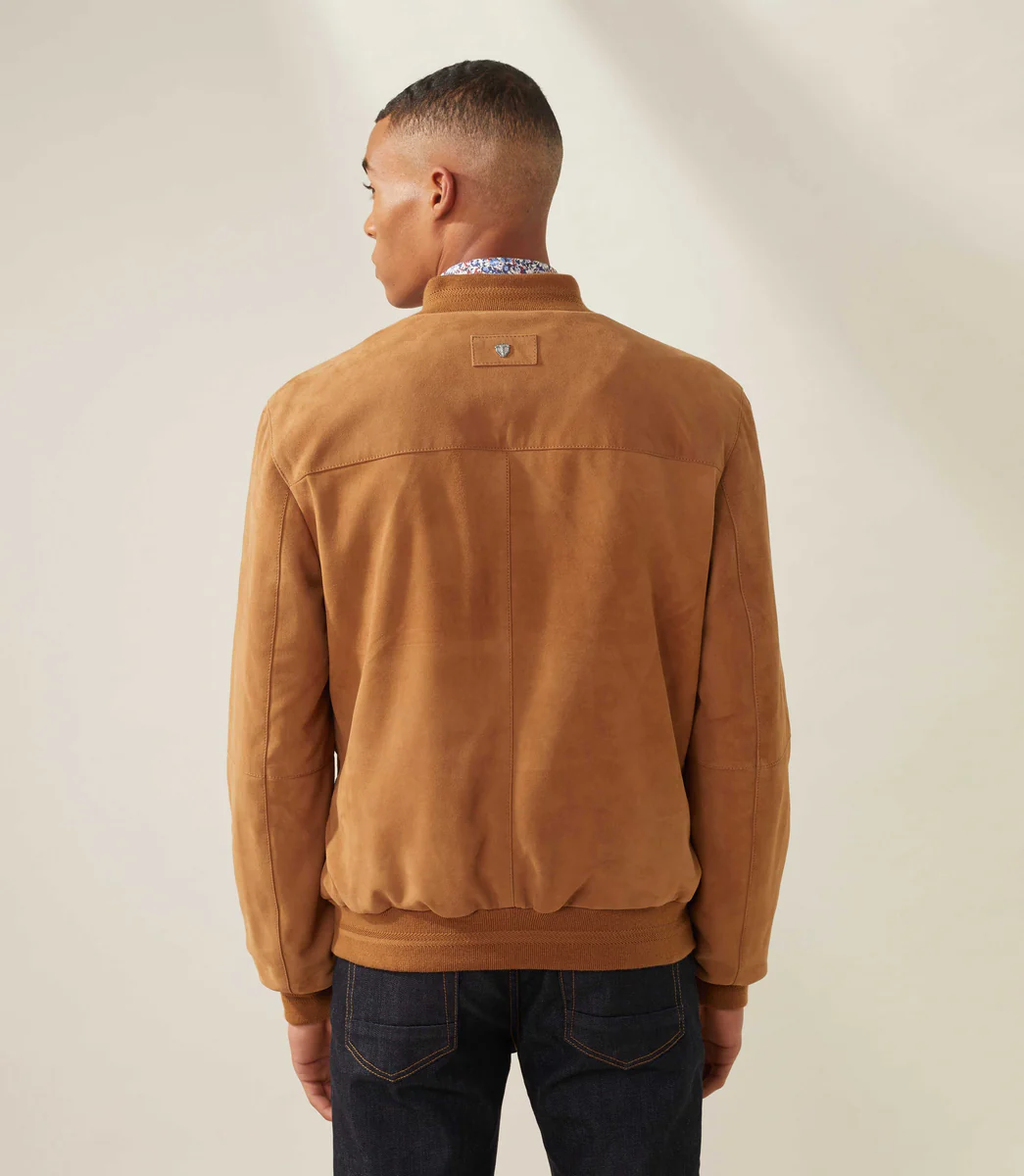 Teddy en cuir patiné camel 