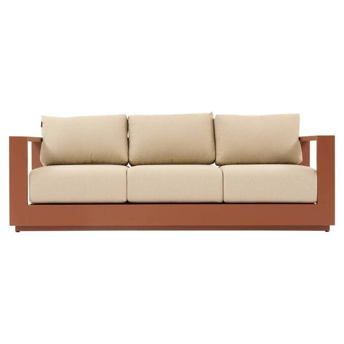 Salon de jardin rotatif ALLURE Beige Zébrano / Acajou