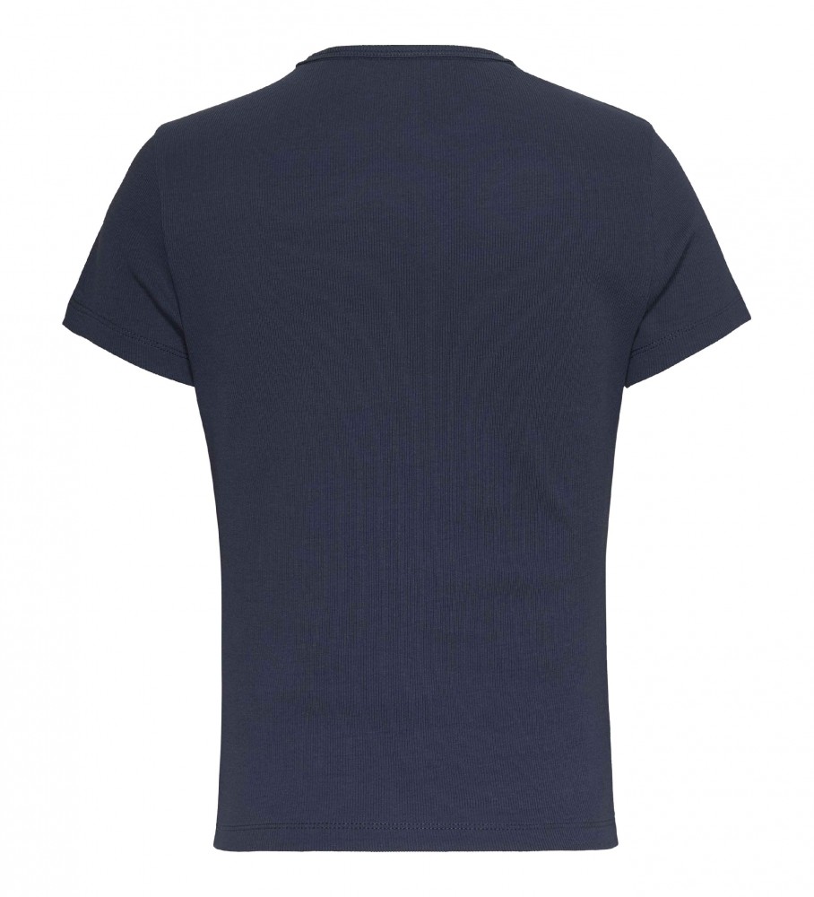 Camiseta canelada essencial Tommy Jeans azul-marinho