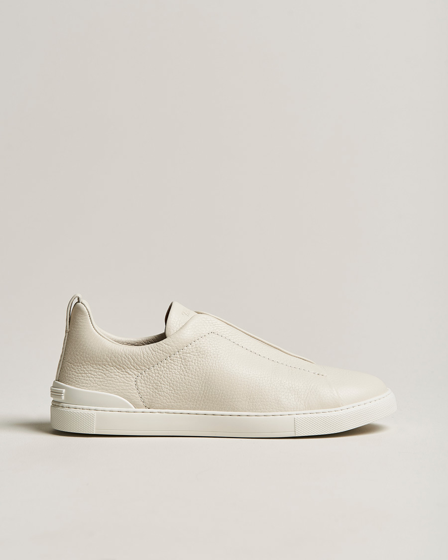 Zegna Triple Stitch Sneakers White Deerskin