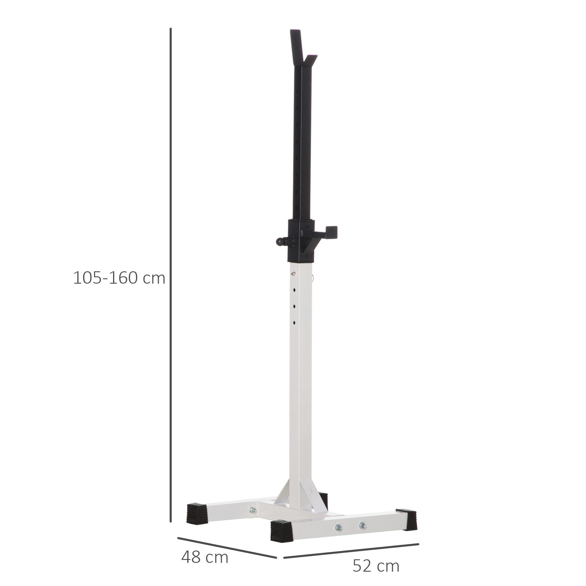HOMCOM Hantelständer mit Stahlrahmen schwarz, weiß 52L x 48B x 105-160H cm