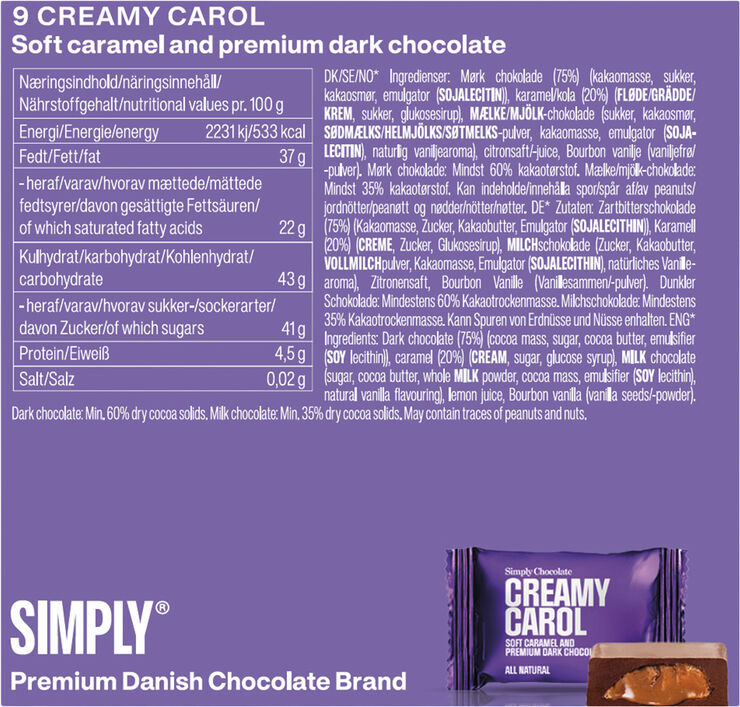 Simply Chocolate Cube, Creamy Carol (90 g)