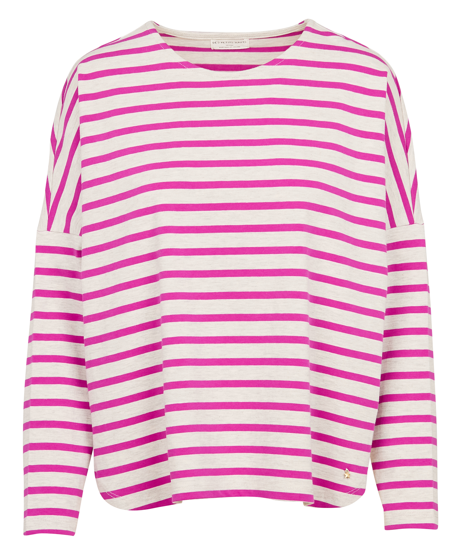 FILLY - Tee-shirt manches longues rayé en coton | Rose