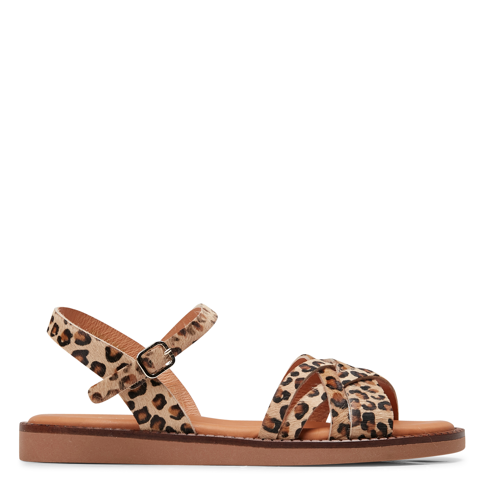 IDYLLE - Sandales plates en cuir imprimé | Multicolore