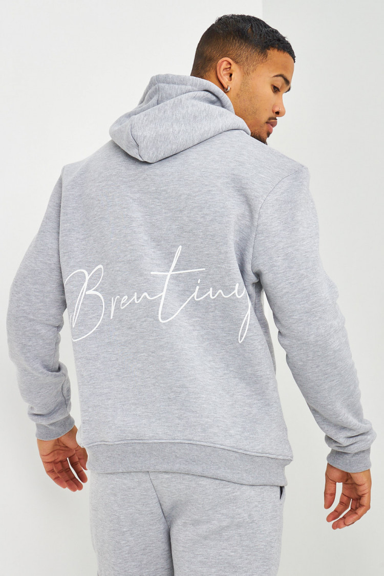Sweat à capuche gris inscription Brentiny