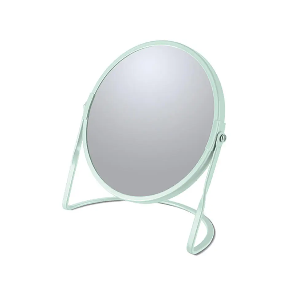 Make-up spiegel Cannes - 5x zoom - metaal - 18 x 20 cm - mintgroen