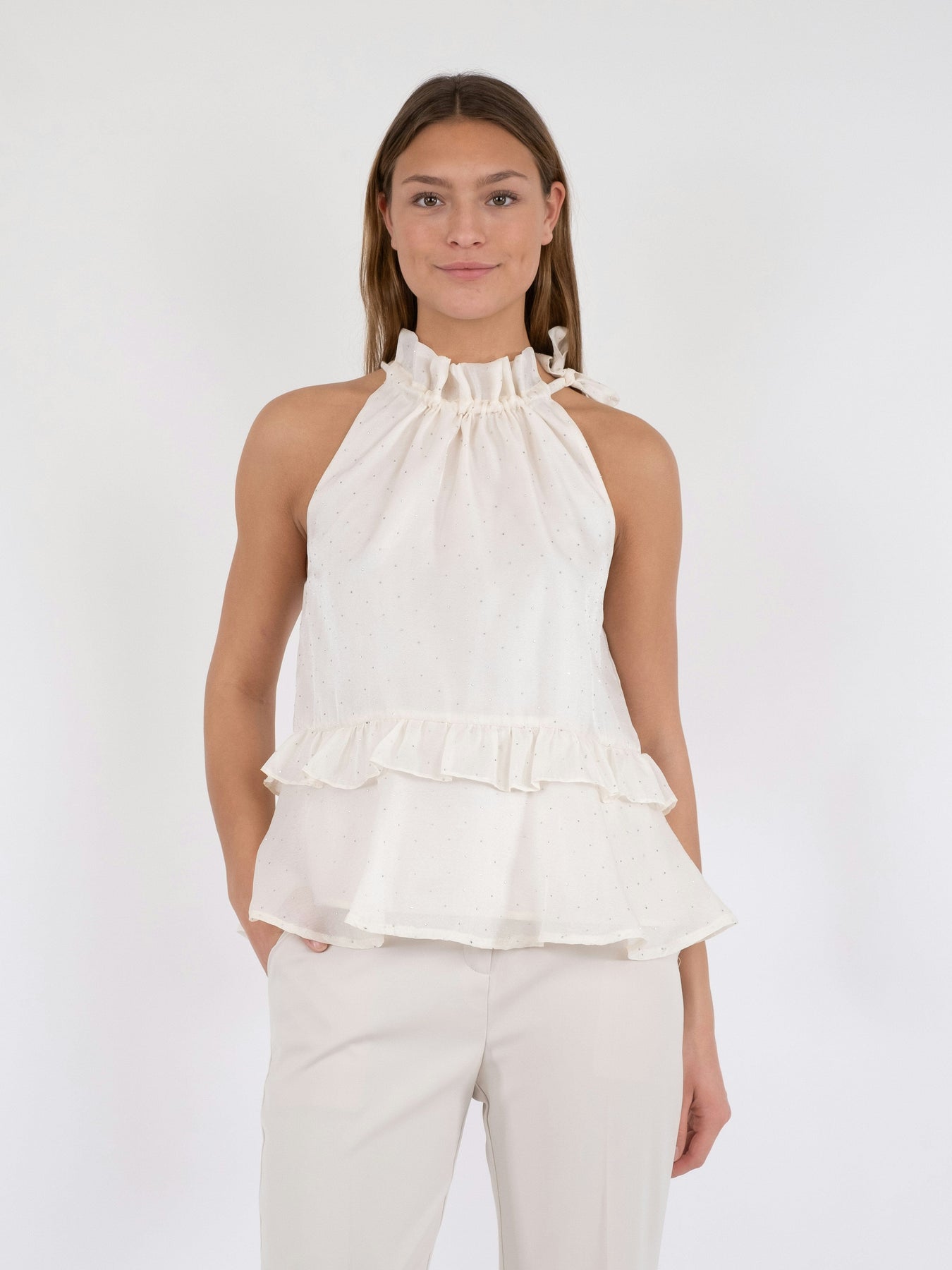 Neo Noir Margy Bedazzled Top creme