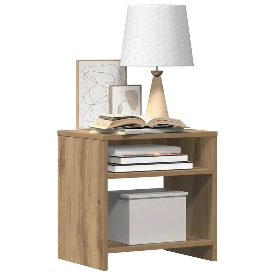 vidaXL - Houten Nachtkastjes met vakken - Artisanaal eiken - 40x30x40 cm - 2 st