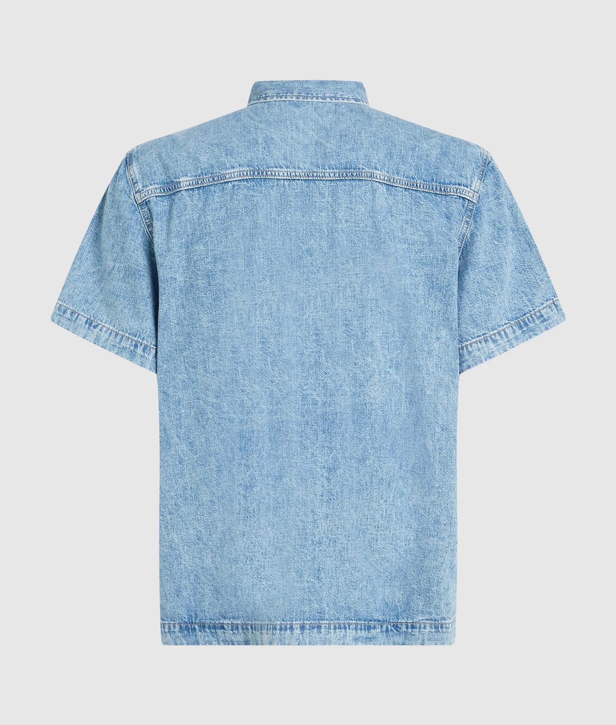 Denim shirt met korte mouwen