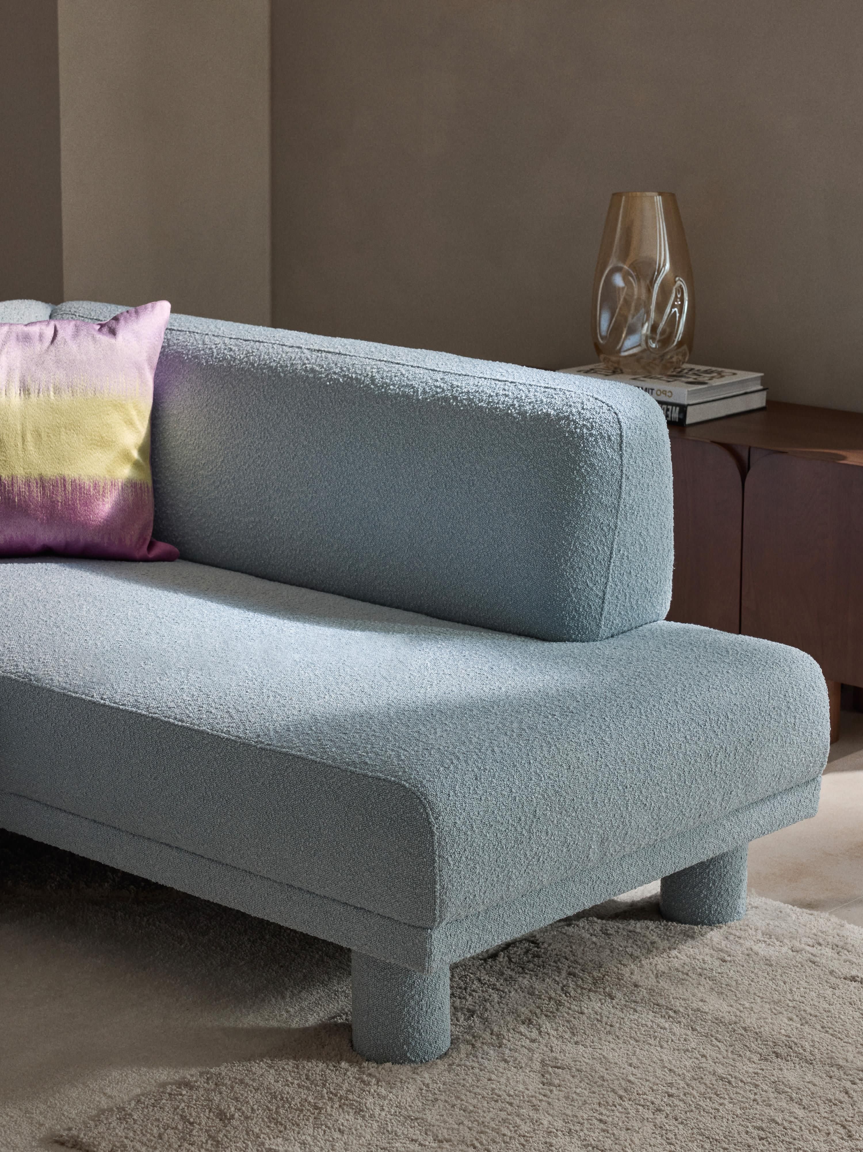 Bouclé hoekbank Lilo