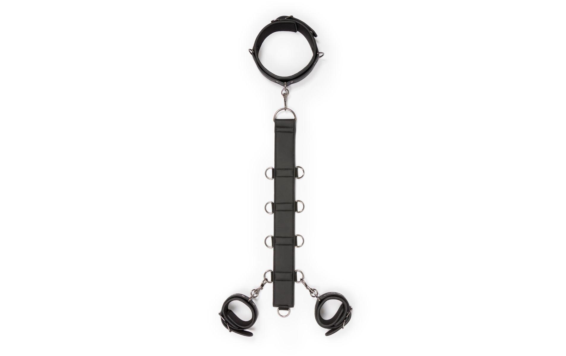 Nacken und Handgelenksfesseln SchwarzHochwertiges Bondage-Set