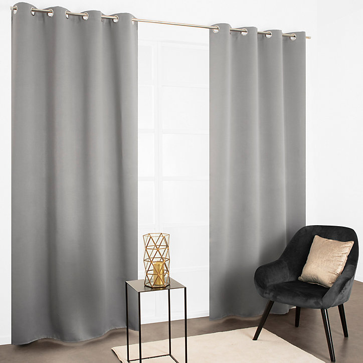 Rideau occultant Sky L.240 x L.135 cm gris JBY Creation
