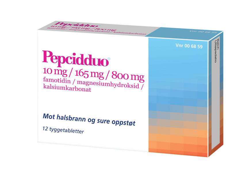 Pepcidduo tyggetabletter 10mg 12enpac