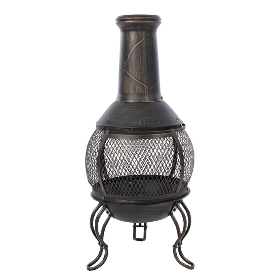 Cheminée d'extérieur SAUDA noire - 38x38x90 cm